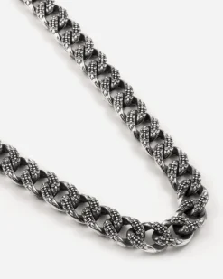 COLLANA GRUMETTA CON TEXTURE GOTICA ENLACE IN ARGENTO