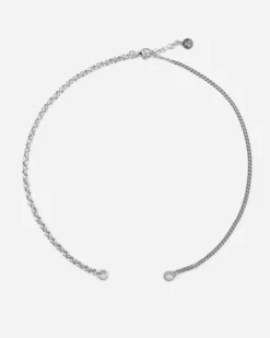 COLLANA GRUMETTA 080 E BERGER 400 APERTA IN ARGENTO