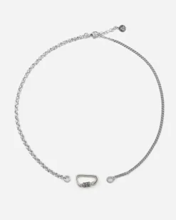COLLANA GRUMETTA E BERGER IN ARGENTO CON MOSCHETTONE