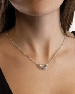 COLLANA GRUMETTA E BERGER IN ARGENTO CON MOSCHETTONE