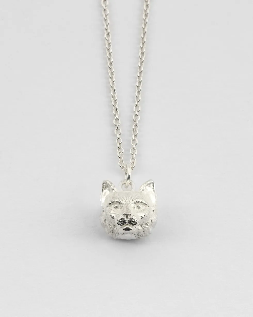 COLLANA PENDENTE GATTO NORVEGESE DELLE FORESTE IN ARGENTO
