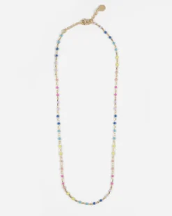 COLLANA SMALTO MULTICOLOR GRANDE PLACCATA ORO
