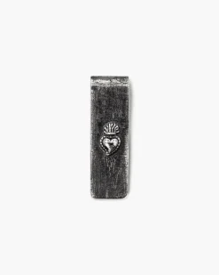 FERMASOLDI IN ARGENTO ANTICATO CUORE EX-VOTO