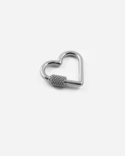 MINI MOSCHETTONE CUORE IN BRONZO ARGENTATO