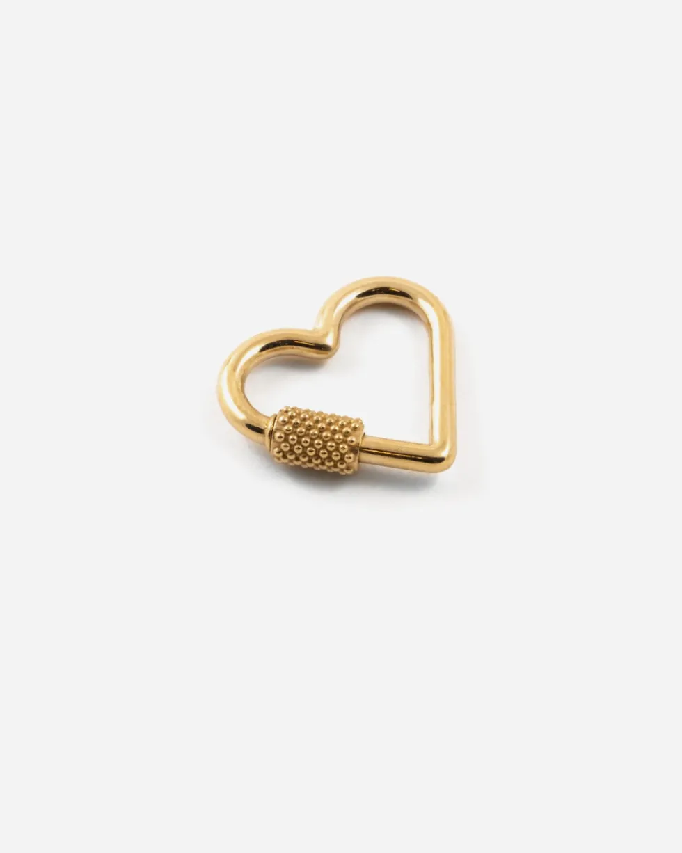 MINI MOSCHETTONE CUORE IN BRONZO PLACCATO ORO