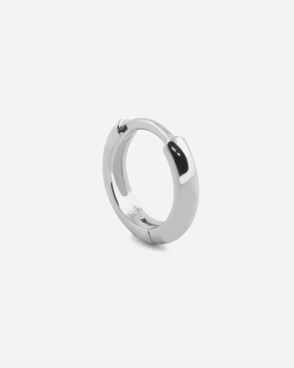 ORECCHINO A CERCHIO DIAM 8 MM CON SCATTINO IN ARGENTO