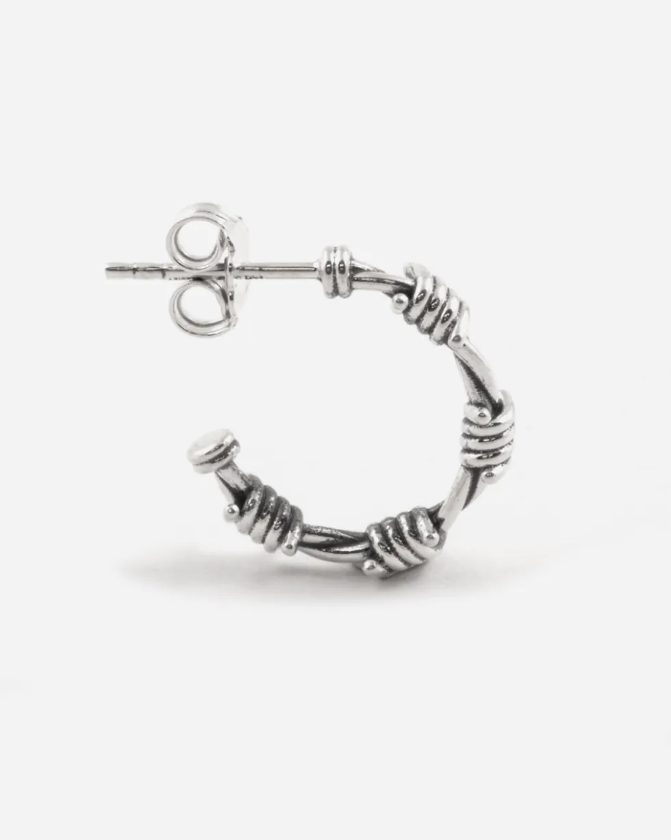 ORECCHINO A CERCHIO FILO SPINATO MINI IN ARGENTO