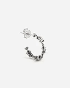 ORECCHINO A CERCHIO FILO SPINATO MINI IN ARGENTO