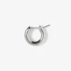 ORECCHINO A CERCHIO FILO TONDO 4 - 8MM IN ARGENTO RODIATO