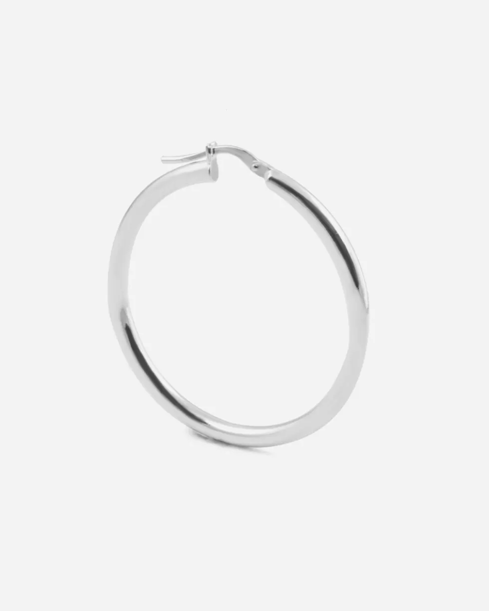 ORECCHINO A CERCHIO GRANDE LISCIO FILO 2,5 MM DIAM 30 MM IN ARGENTO