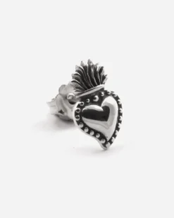 ORECCHINO A LOBO CUORE EX-VOTO IN ARGENTO