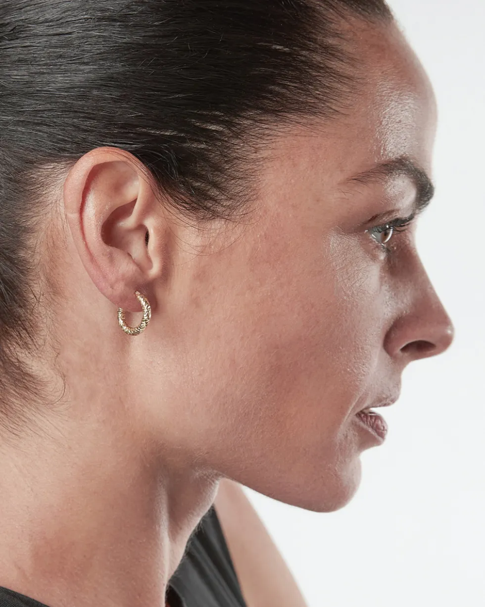 ORECCHINO DIAMOND HOOP PICCOLO PLACCATO ORO