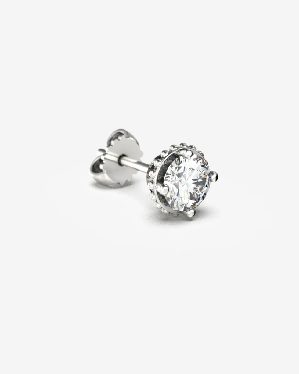ORECCHINO PUNTO LUCE IN ARGENTO CON DIAMANTE DA 0.7 ct