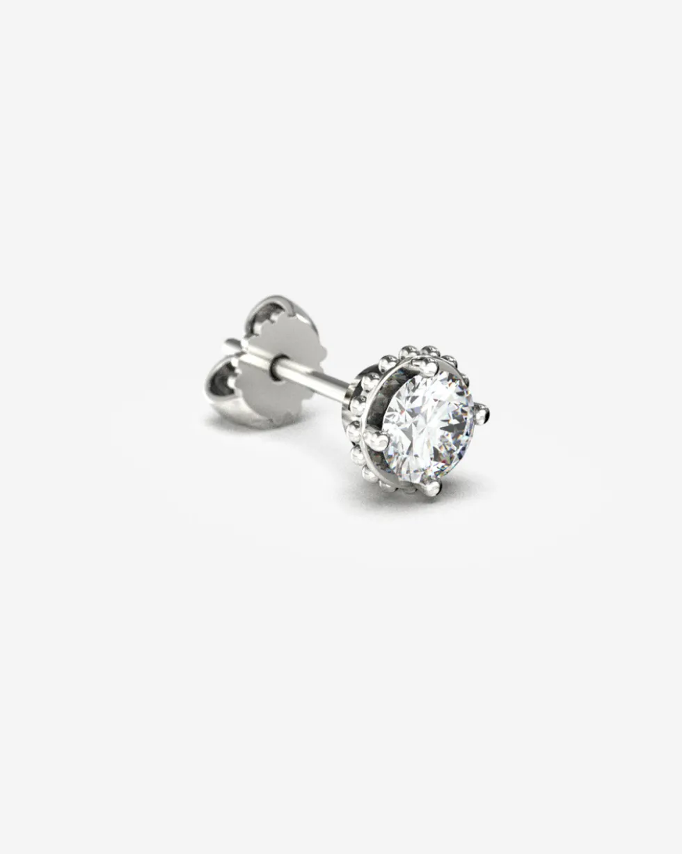 ORECCHINO PUNTO LUCE IN ARGENTO CON DIAMANTE DA 0.5 ct