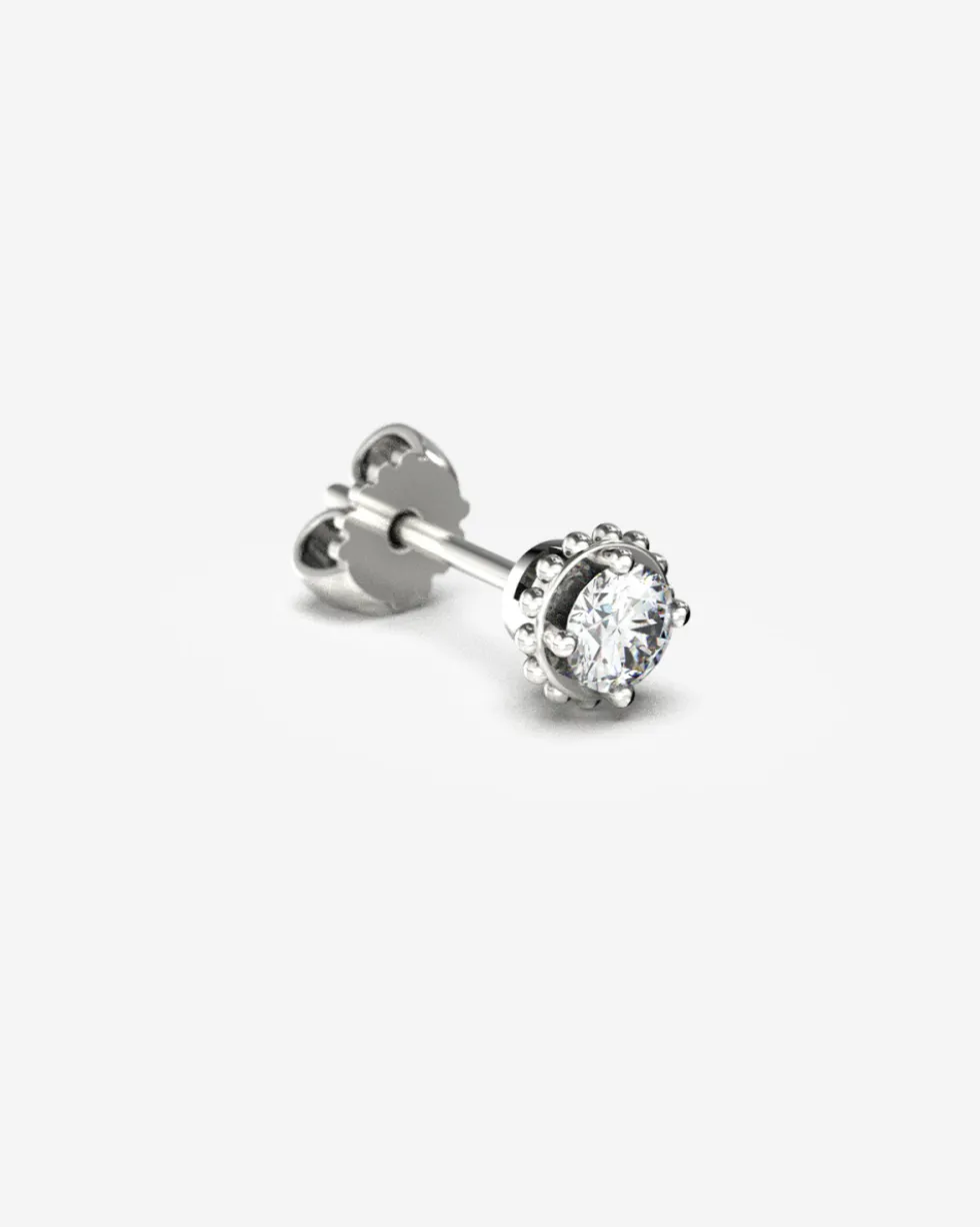 ORECCHINO PUNTO LUCE IN ARGENTO CON DIAMANTE DA 0.3 ct