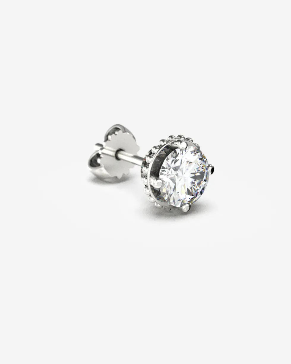 ORECCHINO PUNTO LUCE IN ORO CON DIAMANTE DA 1 ct