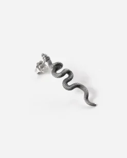 ORECCHINO SERPENTE VERTICALE IN ARGENTO