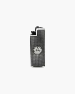 PORTA ACCENDINO BIC PUNTINATO IN ARGENTO